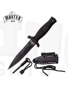 Master USA K-MU-1141BK Black Dagger with Fire Starter