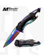 MTech K-MT-705RB Rainbow Half Serrated Pocket Knife