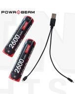 Powa Beam BAT-MC2P-26K Dual Lithium 18650 Battery & Charger Kit - 2600mAh